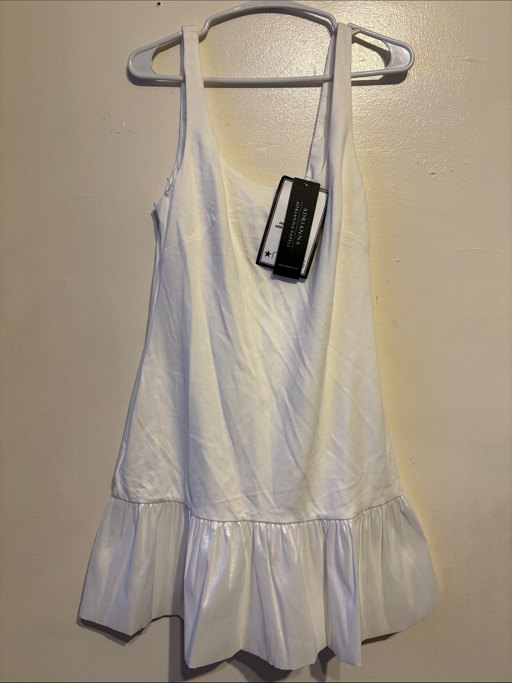 Adrianna Papell Women's white Square Neck Sleeveless Fit & Flare Dress 10